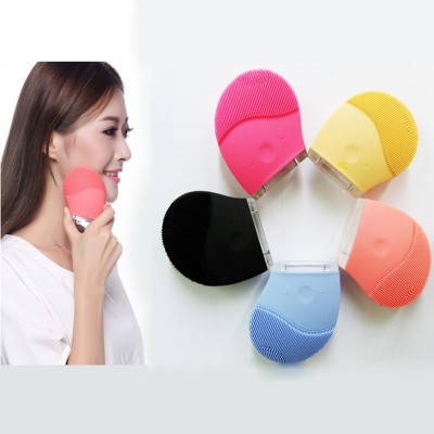 Mini Facial Brush Cleaner Silicone Waterproof Ultrasonic Instrument Facial Skin Care Spa Electric Massager Beauty Tool Device